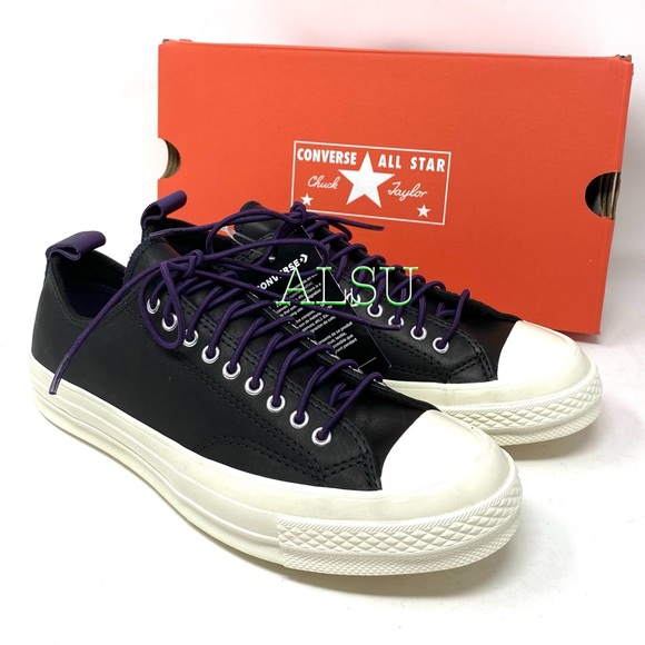 Converse Shoes - 🌿Sale🌿 Converse Chuck 70 Leather Low Top Black Purple Women's Size 7 166134C